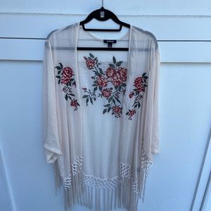 Torrid Rose Embroidered Kimono